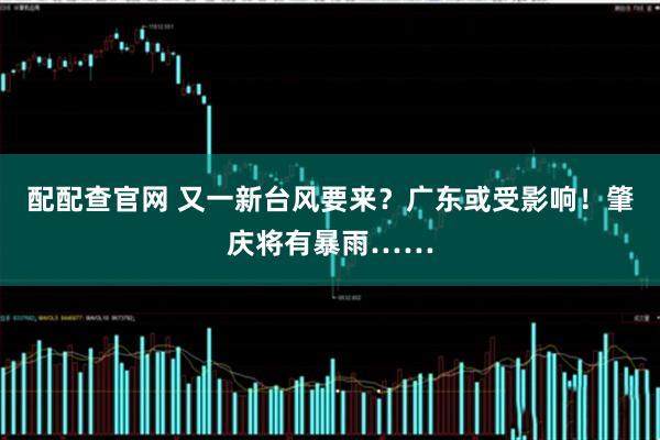 配配查官网 又一新台风要来？广东或受影响！肇庆将有暴雨……