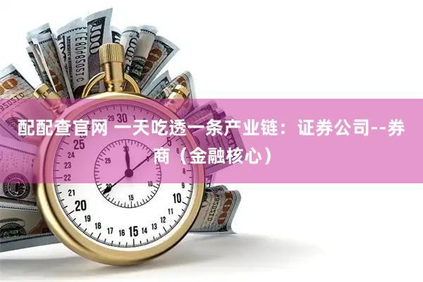 配配查官网 一天吃透一条产业链：证券公司--券商（金融核心）